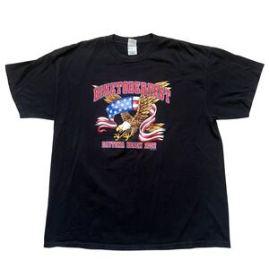 VTG 2002 Daytona‎ Beach Biketoberfest Eagle USA Flag T-Shirt Adult XL Black
